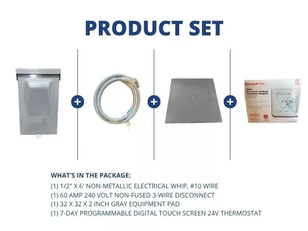 1/2" X 6' Electrical Whip with 60A 240V 3-Wire Disconnect, Gray Equipm