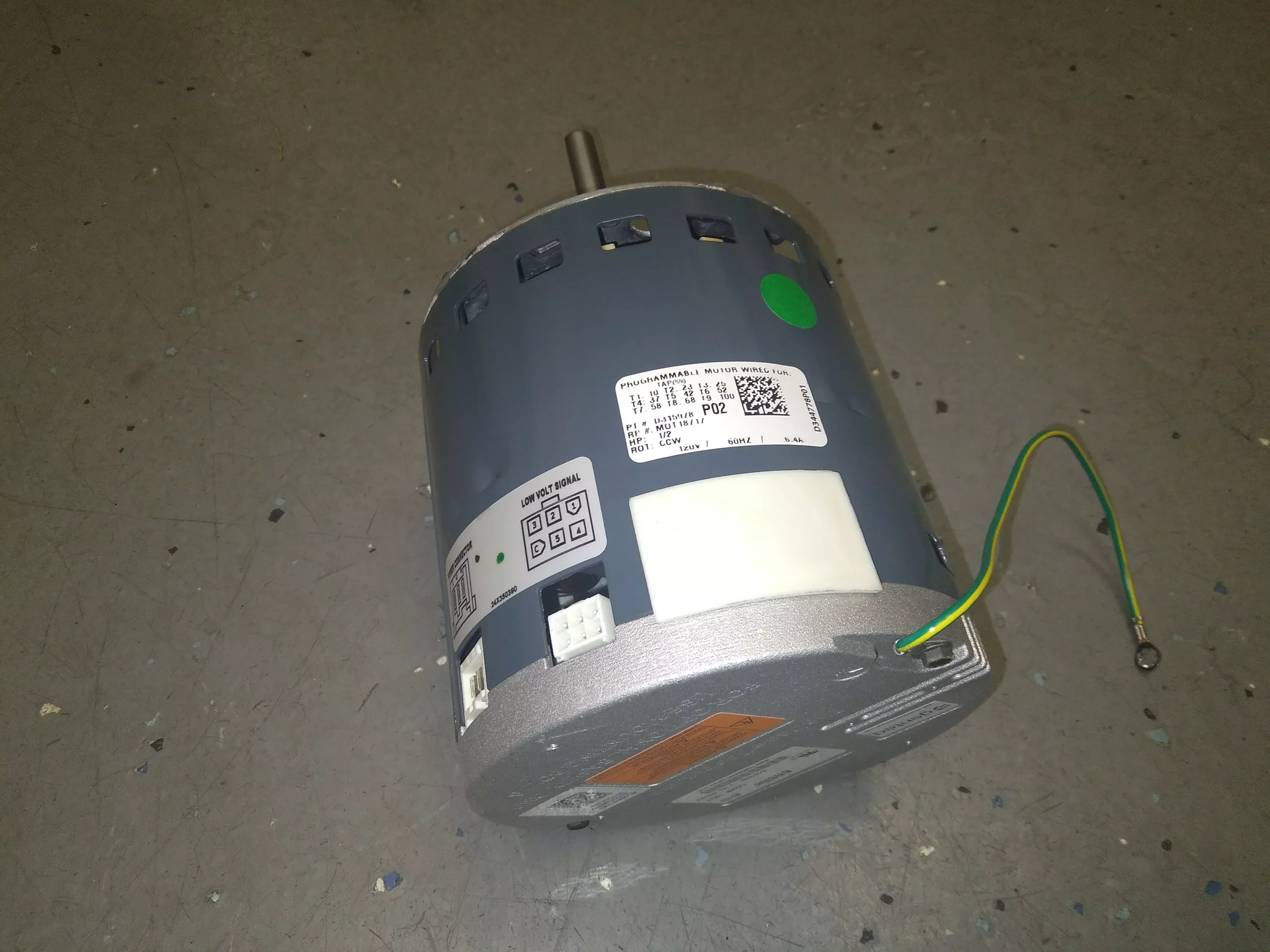 1/2HP Ensite Constant Torque Programmed Blower Motor 120/60-50/1 RPM:1
