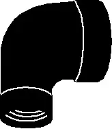 1/4" x 1/8" - Black Malleable 90-Elbow