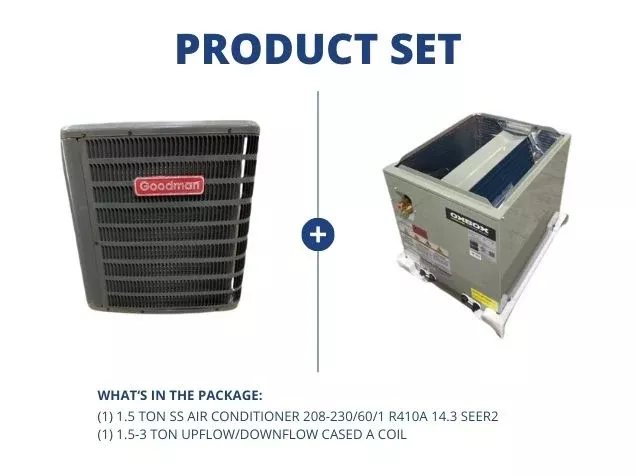 1.5 Ton SS AC 208-230/60/1 R410A 14.3 SEER2 and 1.5-3 Ton AC/HP Upflow