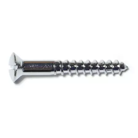 #10 X 1-1/2 Chrometint Slotted Oval Head Wood Screws - 100 Count