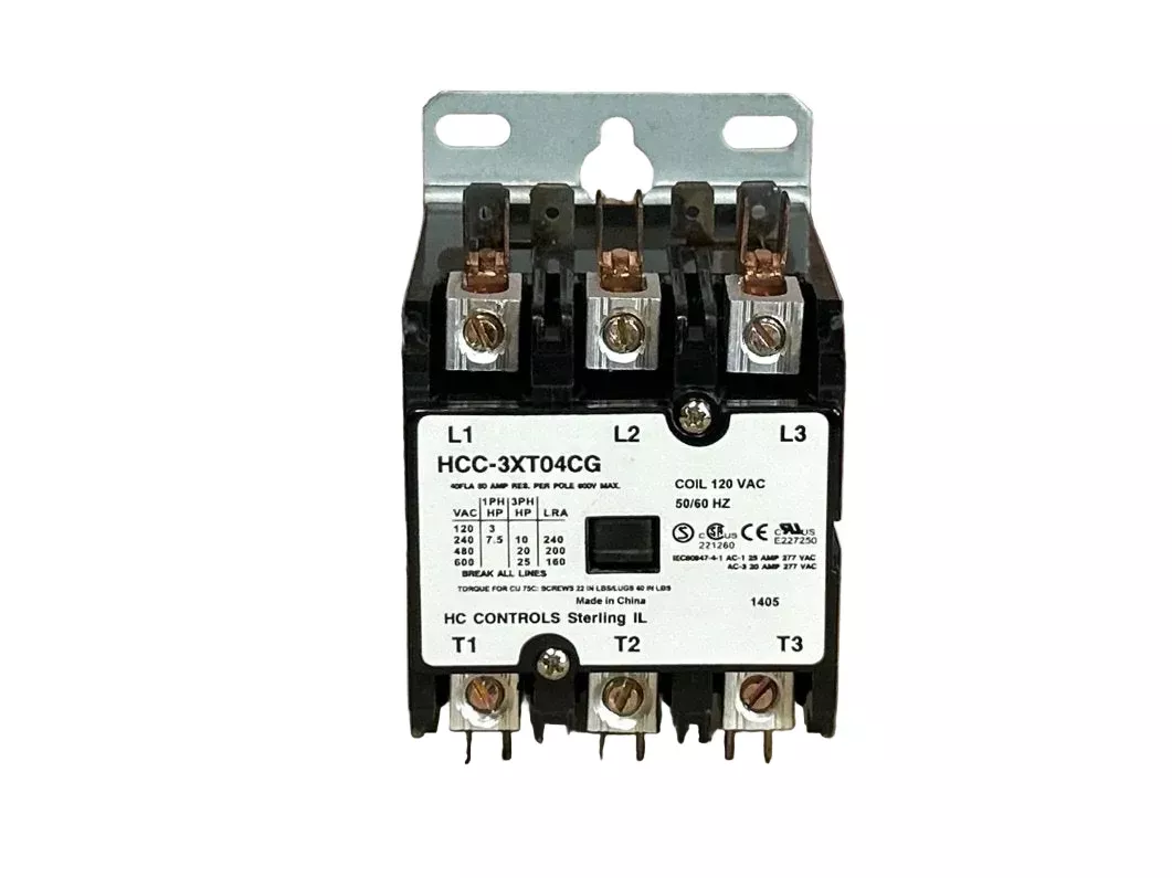 120 V, 50/60 Hz, 40 Amps 3 Pole Contactor