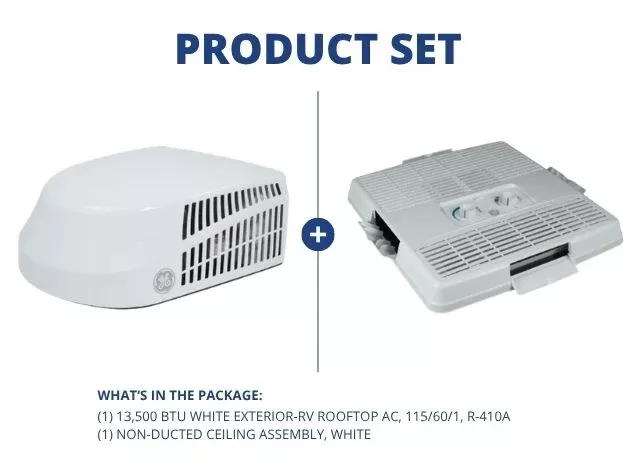 13,500 BTU White Exterior-RV Rooftop AC, 115/60/1, R-410A and Non-Duct