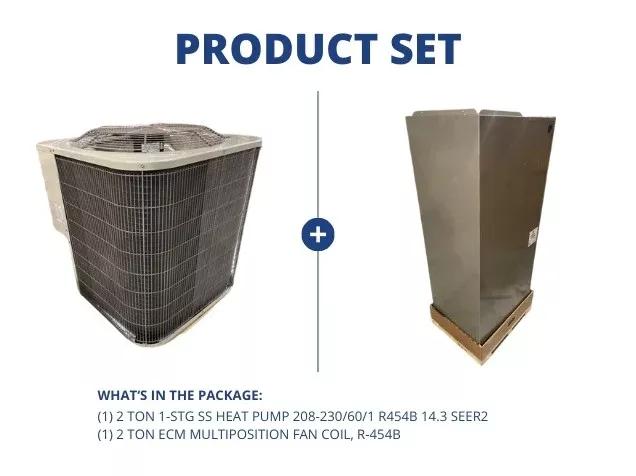 2 Ton 1-Stg SS Heat Pump 208-230/60/1 R454B 14.3 SEER2 with 2 Ton ECM