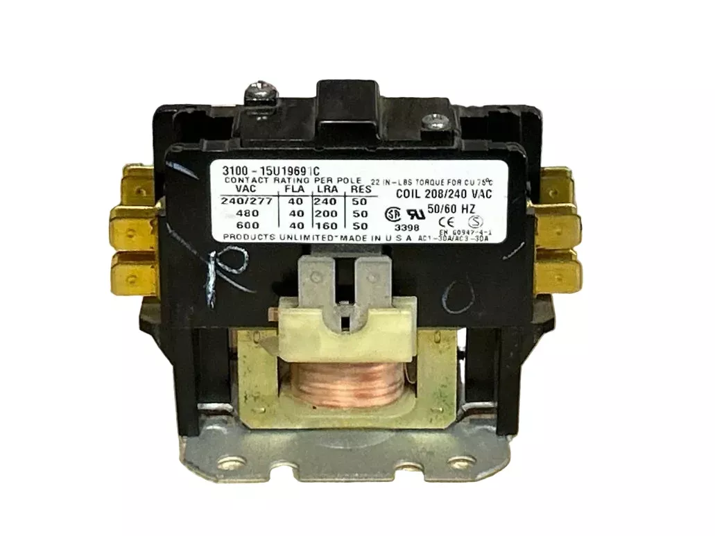 208/240 V, 50/60 Hz, 25 Amps 1 Pole Contactor