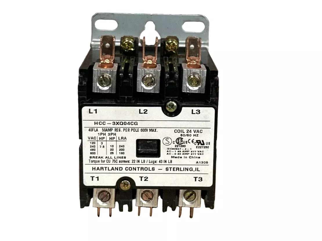 24 V, 50/60 Hz, 40 Amps 3 Pole Contactor