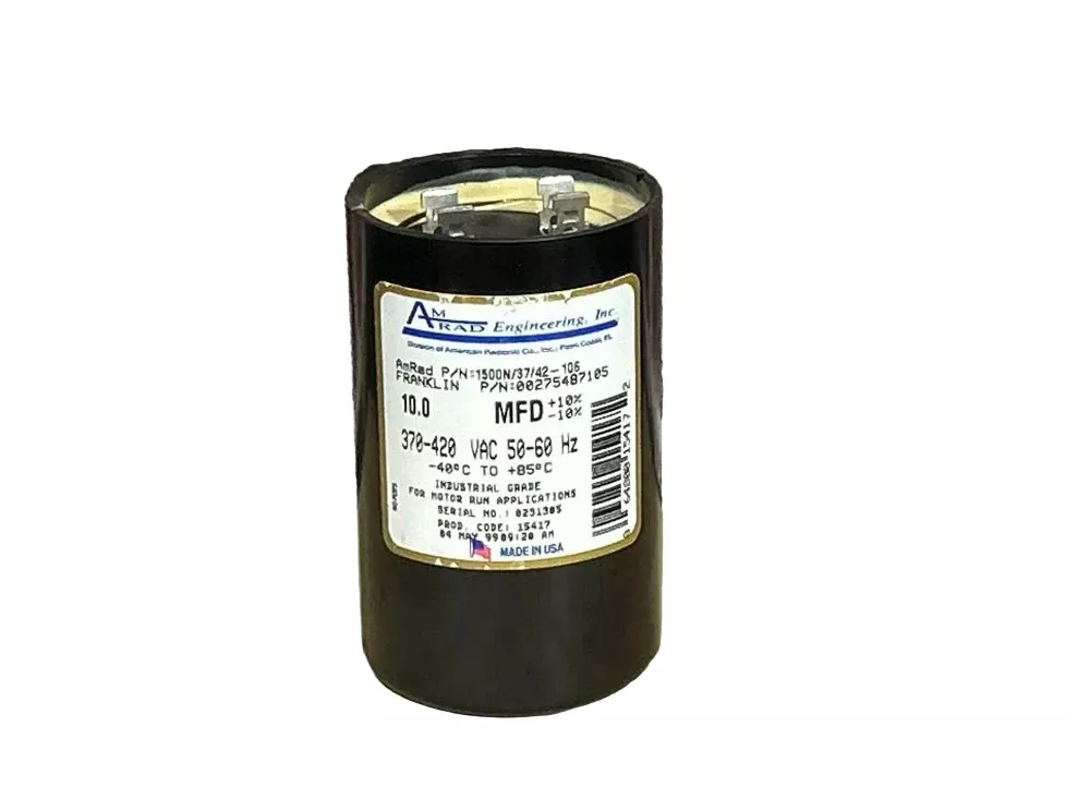 370 Vac, 10MFD 50/60 Hz, Round Capacitor