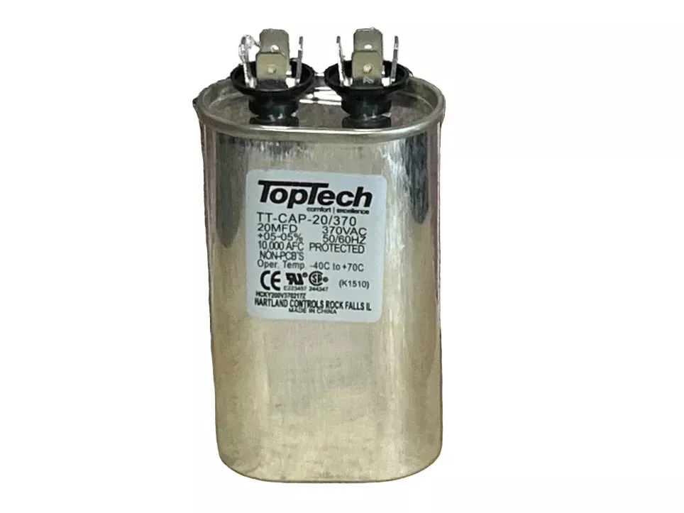 370 Vac, 20MFD 50/60 Hz, Oval Capacitor
