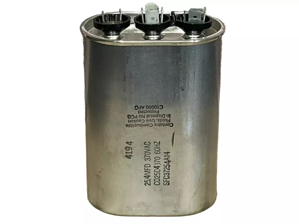 370 Vac, 25+4MFD 50/60 Hz, Oval Capacitor