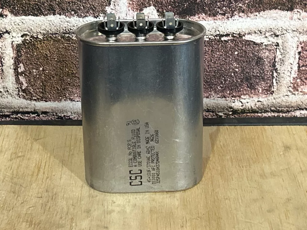 370 Vac, 45+10MFD 50/60 Hz, Oval Capacitor