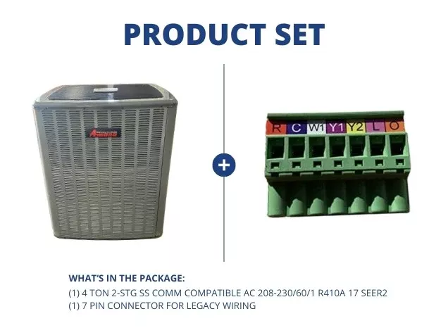 4 Ton 2-Stg Comm Compatible AC; 208-230/60/1 R410A 17 SEER2 with 7 Pin
