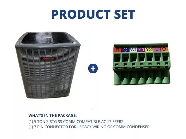 5 Ton 2-Stg SS Comm Compatible AC 17 SEER2 and 7 Pin Connector for Leg