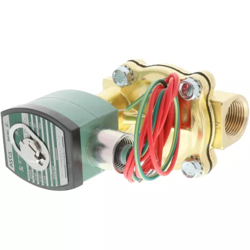 ASCO 8210G13 2-Way Normally Open Solenoid Valve, 3/4" NPT, 120VAC, Brass