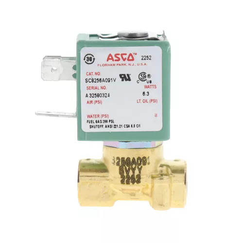ASCO SC8256A091V 2-Way N/C Brass Solenoid Valve 1/8" NPT