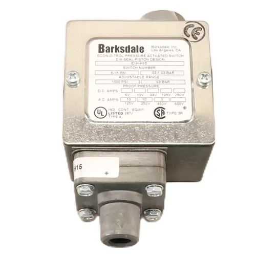Barksdale E1H-H15 Housed Single Setpoint Pressure Switch 0.5-15 PSI