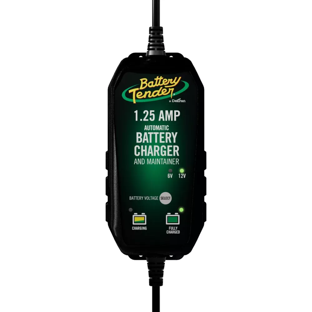 Battery Tender 6V/12V, 1.25A Selectable Battery Charger [022-0211-DL-W