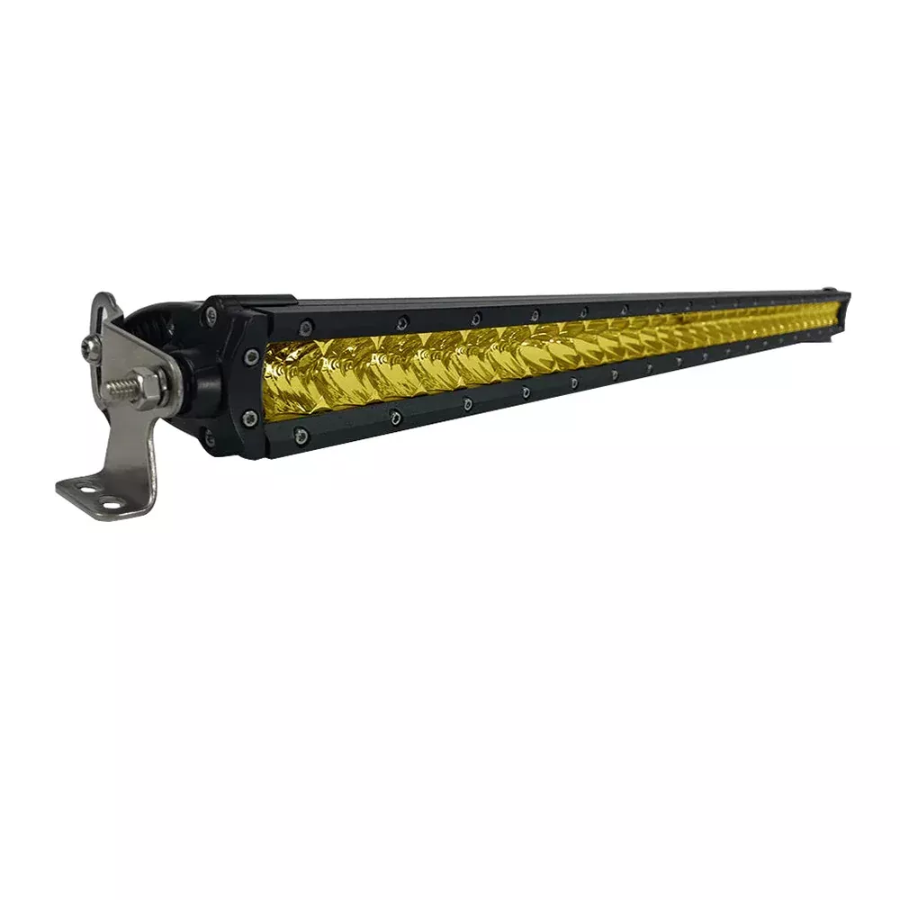 Black Oak 30" Yellow Lens Single Row LED Light Bar - Combo Optics - Bl