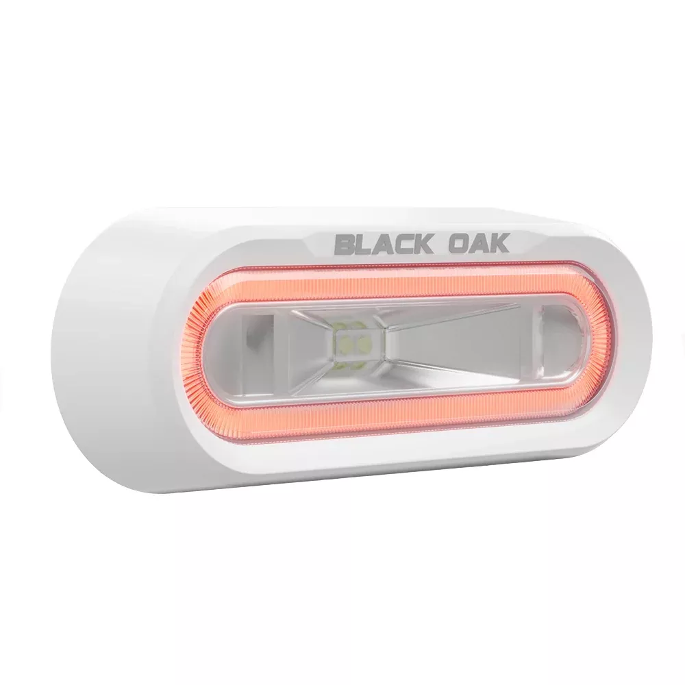 Black Oak Low Pro Off Road Spreader Light - Bracket Mount - White Hous