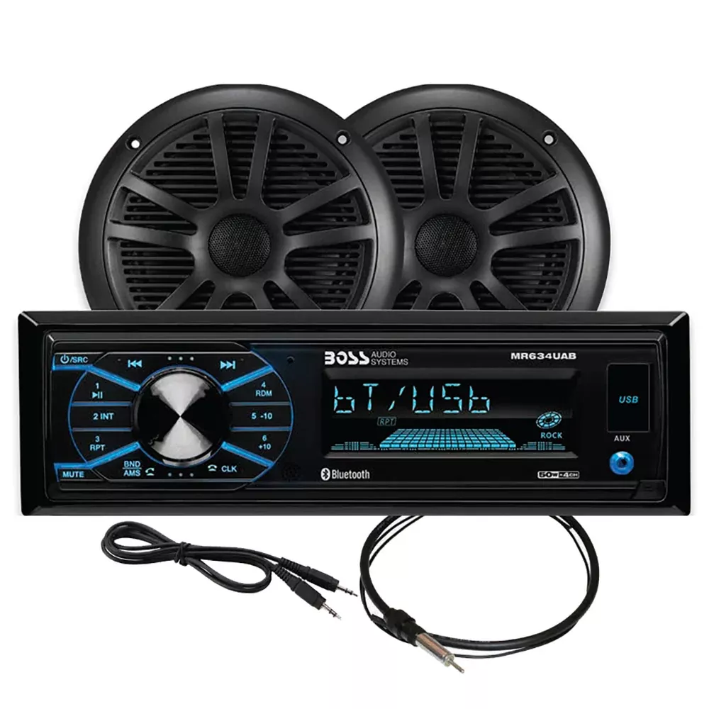 Boss Audio MCBK634B.6 Marine Stereo 6.5" Speaker Kit - Black [MCBK634B