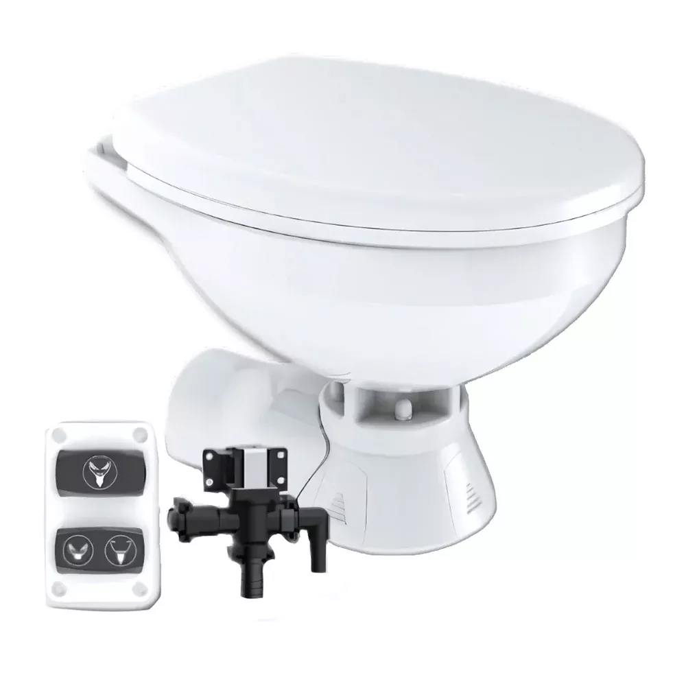 Commodore Quiet Flush Electric Toilet - Rear Macerator w/Solenoid Valv