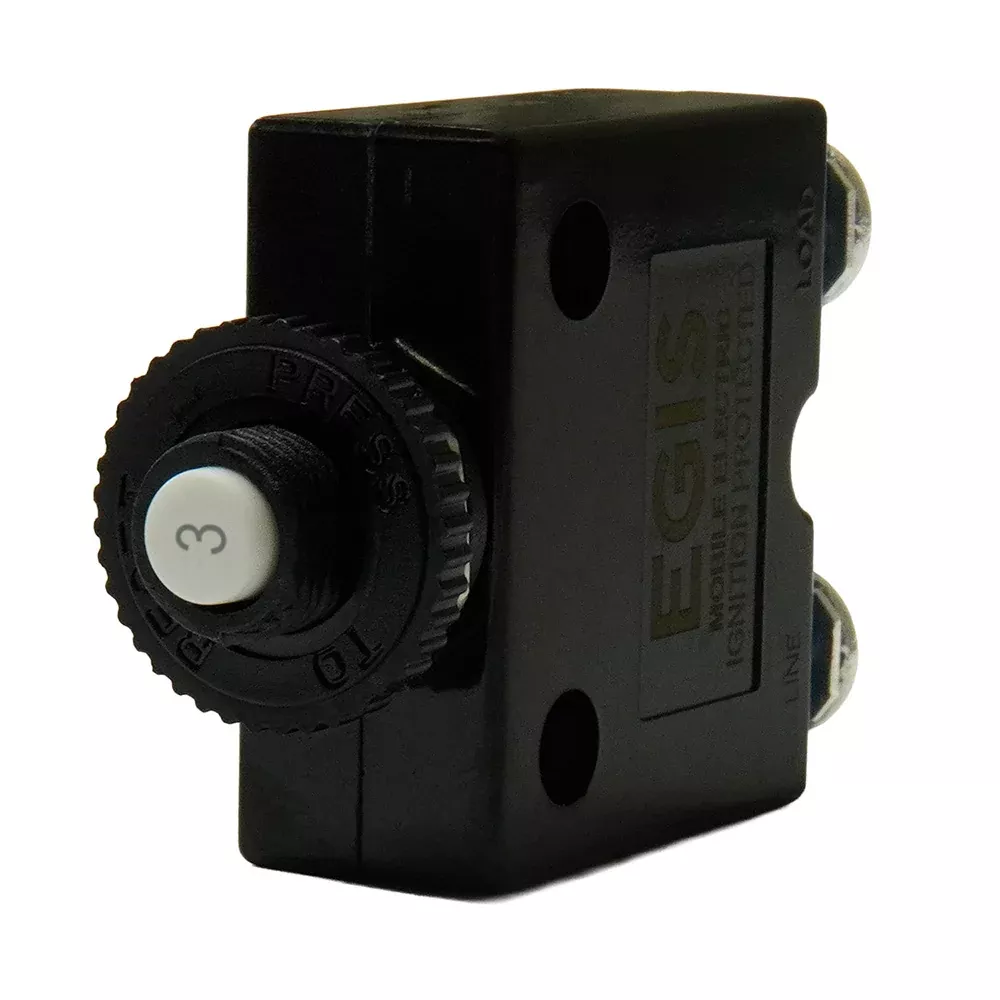 Egis 3A Push Button Panel Mount Circuit Breaker - Screw Terminals [471