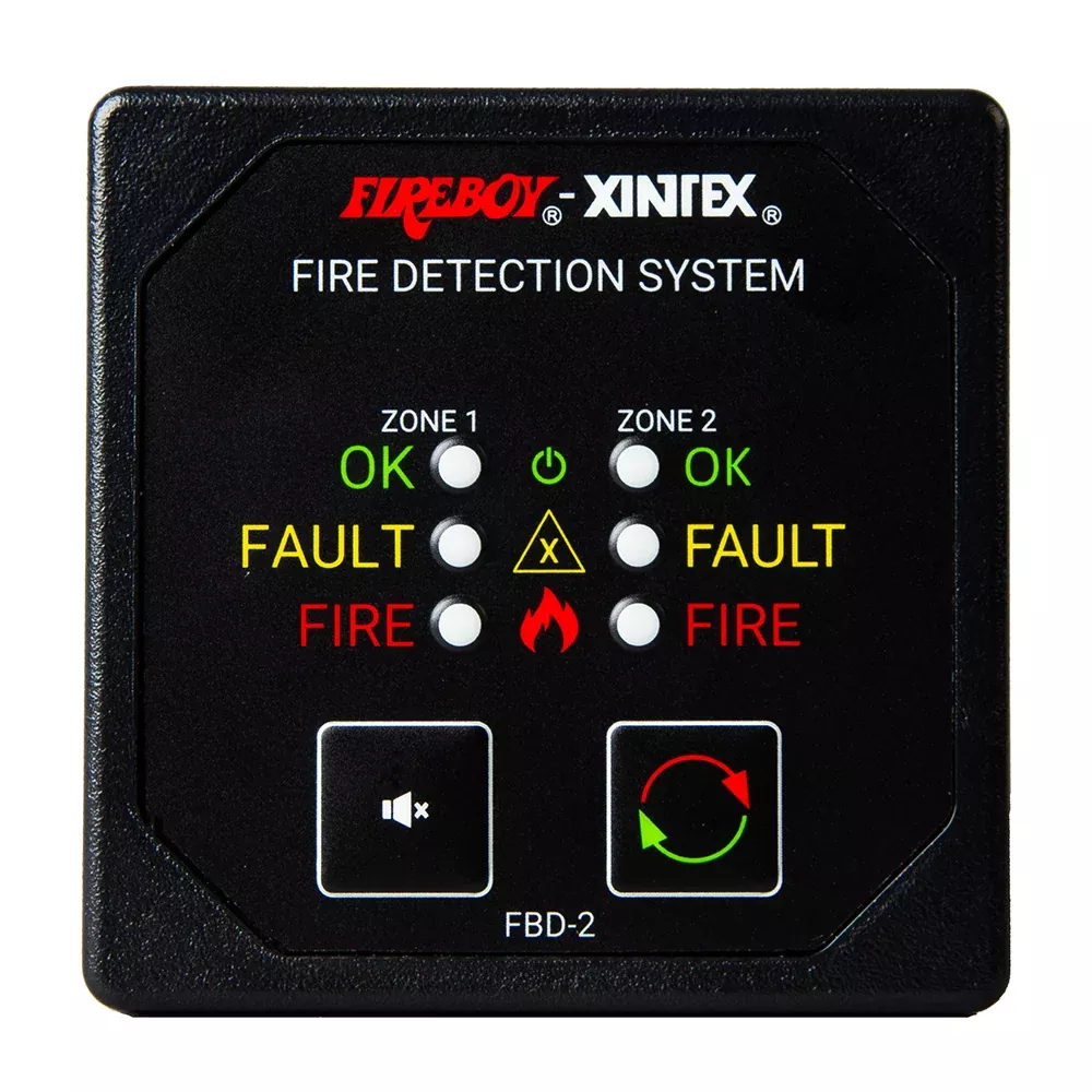 Fireboy-Xintex Two Zone Detection Alarm Panel - 2-5/8" Display - 12/24