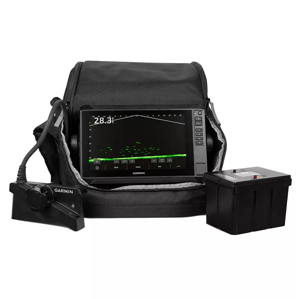 Garmin ECHOMAP UHD2 93SV LiveScope Plus Ice Fishing Bundle LI w/ECHOMA