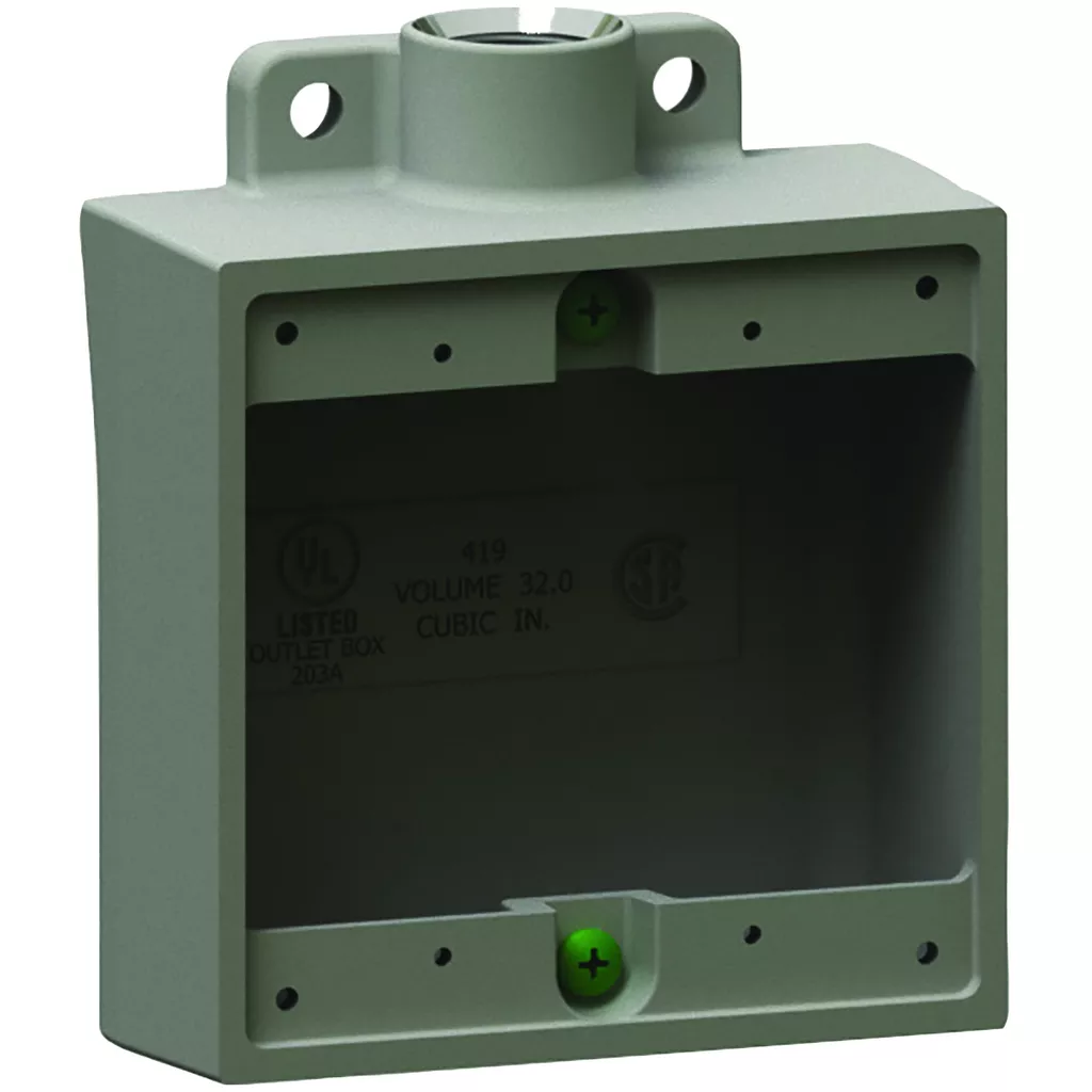 Hubbell Electrical Systems 2FS-3M 1 Inch 2-Gang Iron Type 2FS Shallow Cast Device Box with Mounting Lug