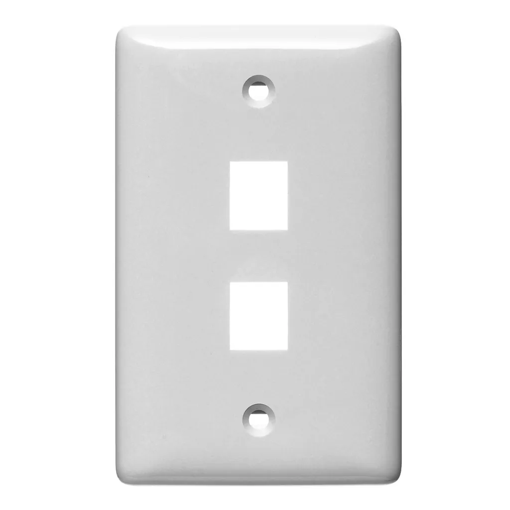 Hubbell NSP12W 1-Gang White Thermoplastic Standard 2-Port Data Communication Face Plate