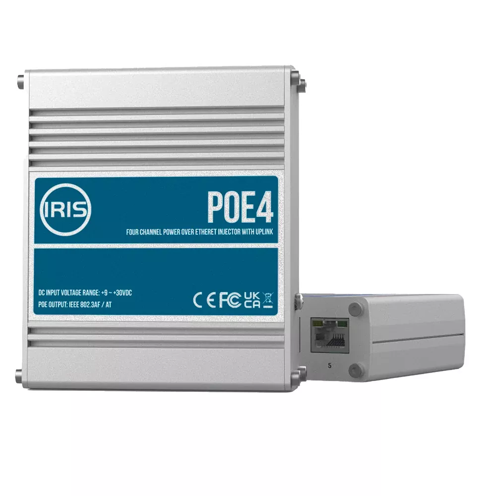 Iris Four Channel Uplink Power Over Ethernet Switch - IEEE802.3af 3at