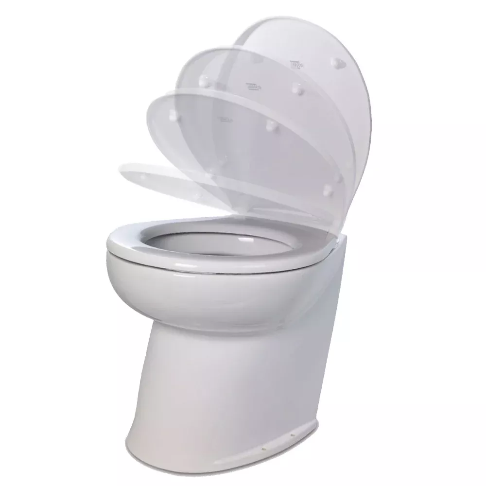 Jabsco Deluxe Flush 14" Angled Back 12V Raw Water Electric Marine Toil