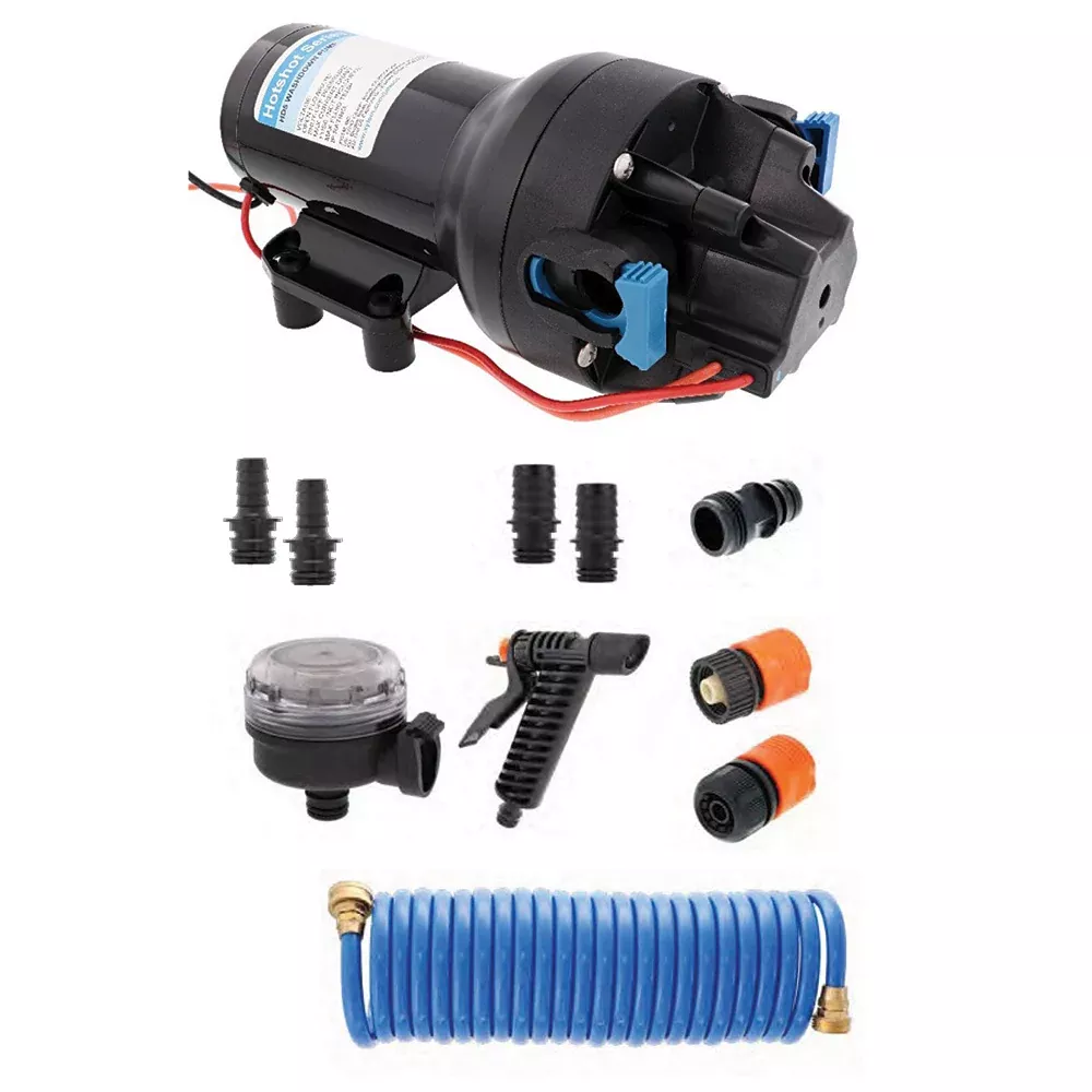 Jabsco HotShot HD5 Heavy Duty Washdown Pump Kit w/25' HoseCoil - 12V -