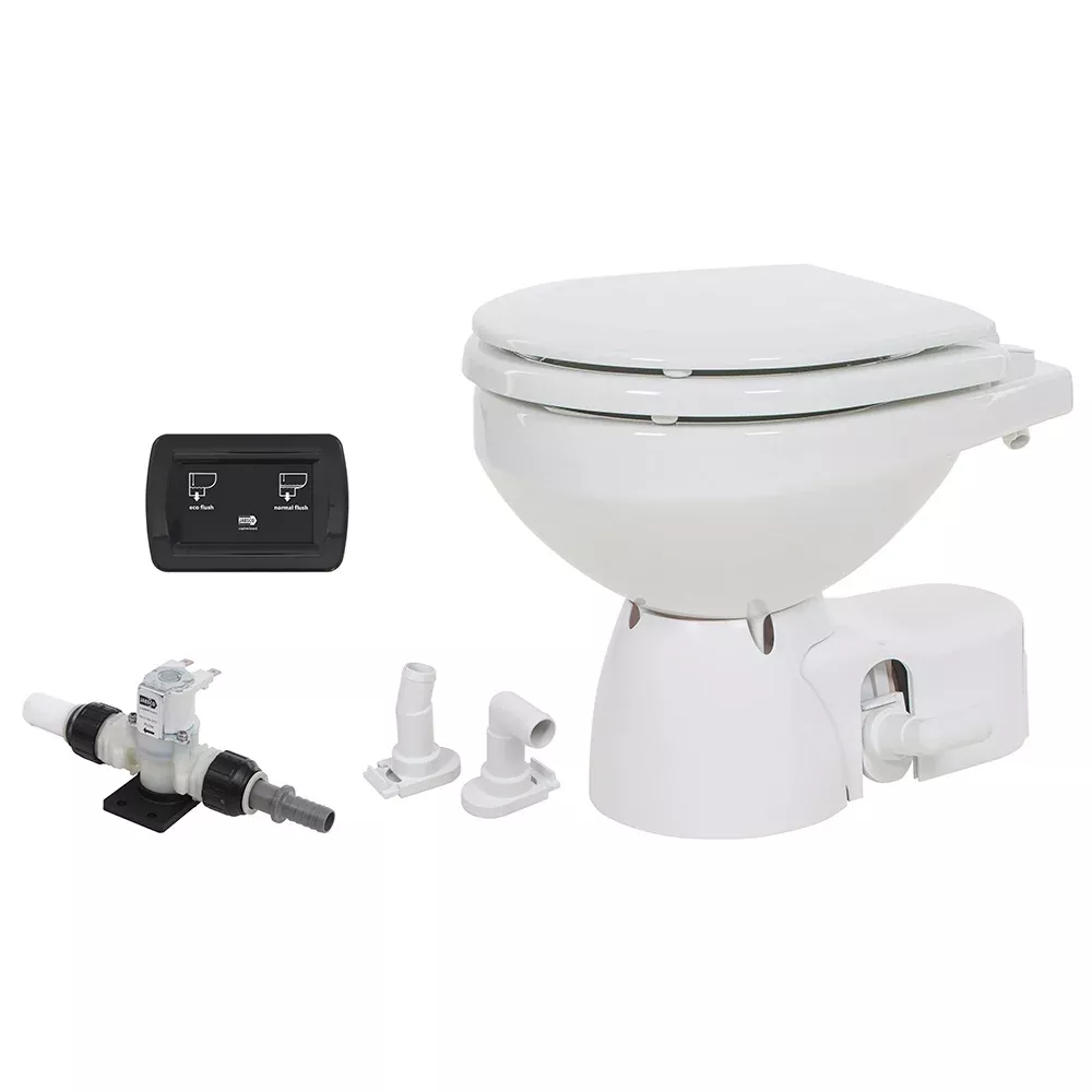Jabsco Quiet Flush E2 Fresh Water Toilet Compact Bowl - 12V - Soft Clo