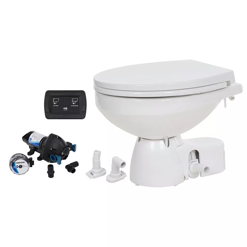 Jabsco Quiet Flush E2 Raw Water Toilet Regular Bowl - 12V Soft Close L