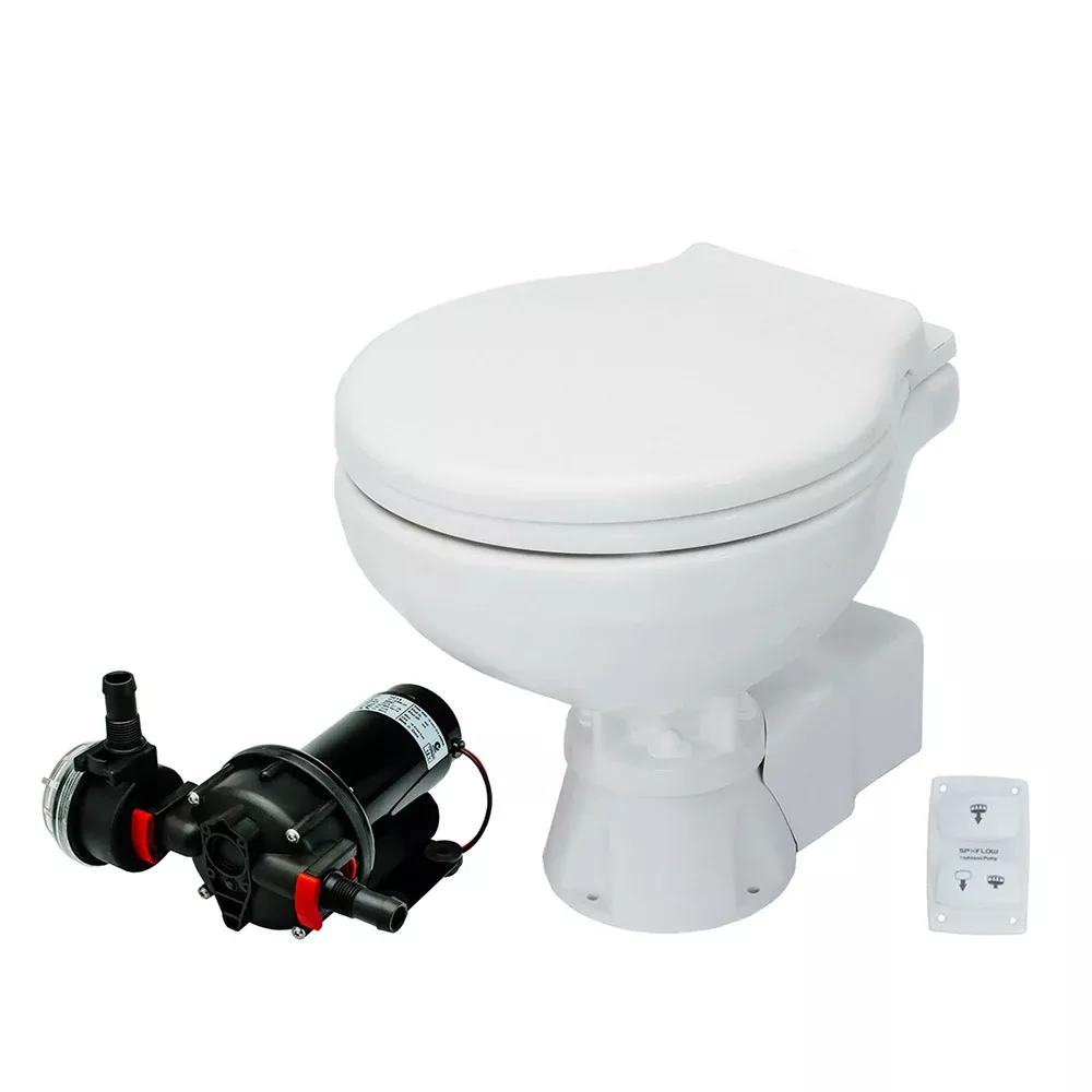Johnson Pump AquaT Toilet Silent Electric Compact - 12V w/Pump [80-472