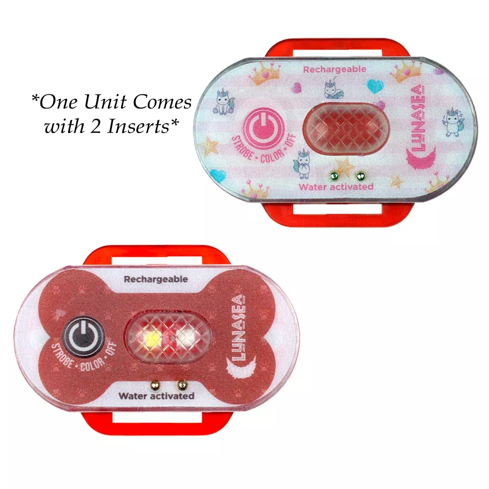 Lunasea Child/Pet Safety Water Activated Strobe Light - Red Case, Blue
