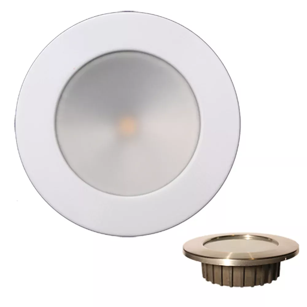 Lunasea ZERO EMI Recessed 3.5 LED Light - Warm White w/White Stainless