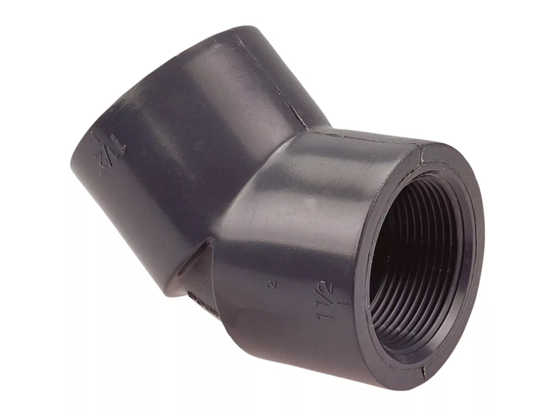 NIBCO CA05550, 1/2 in. x 1/2 in. Chemtrol Thread 45º Elbow Pvc 80 4506-3-3