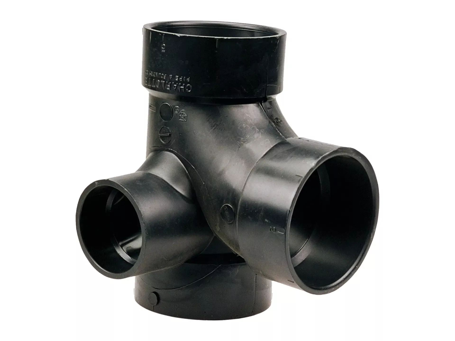 NIBCO I500350, 3 in. x 3 in. x 3 in. x 2 in. Sanitary Tee with 90° Right Inlet Hub ABS DWV 5872