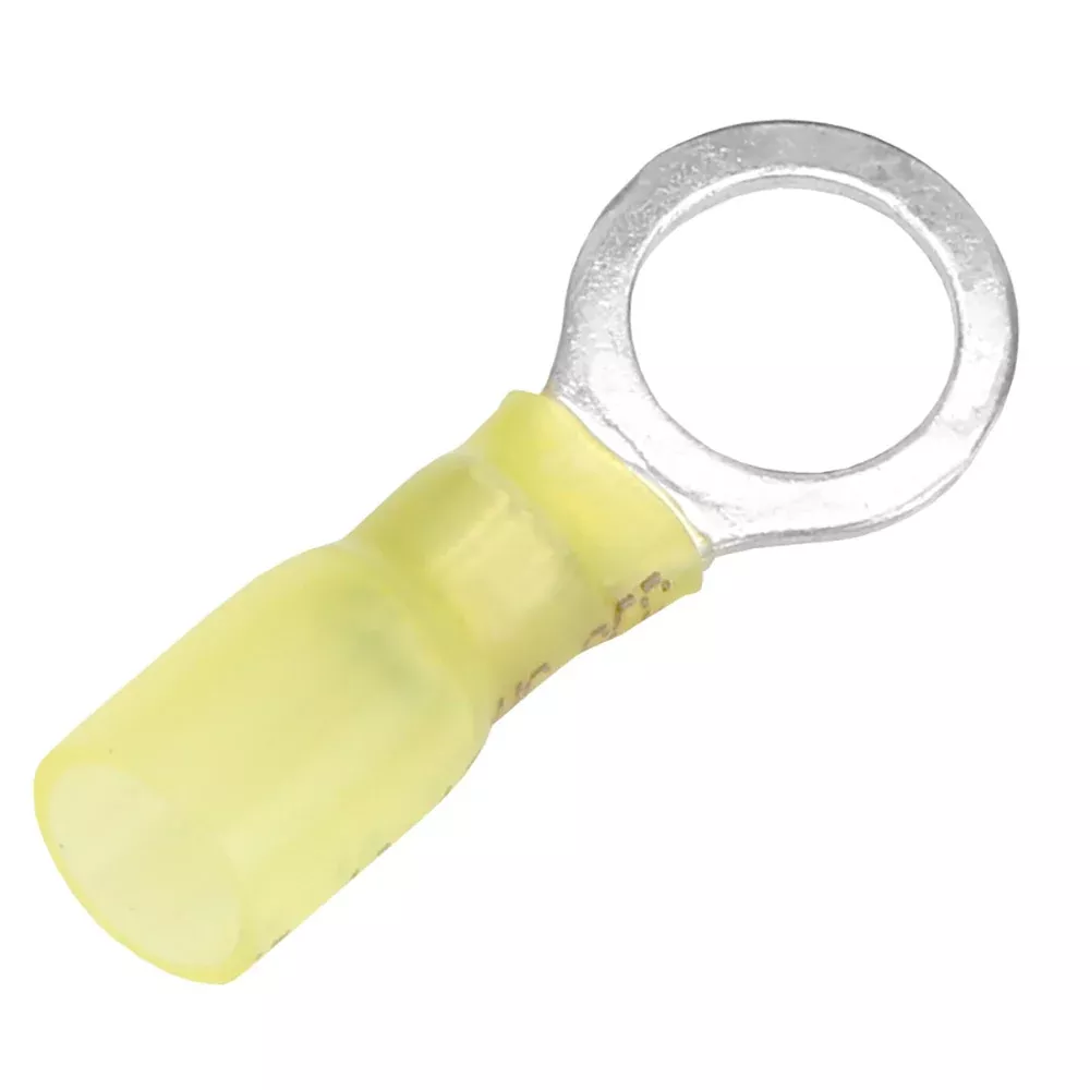 Pacer 12-10 AWG Heat Shrink Ring Terminal - 3/8" Stud Size - 25 Pack [
