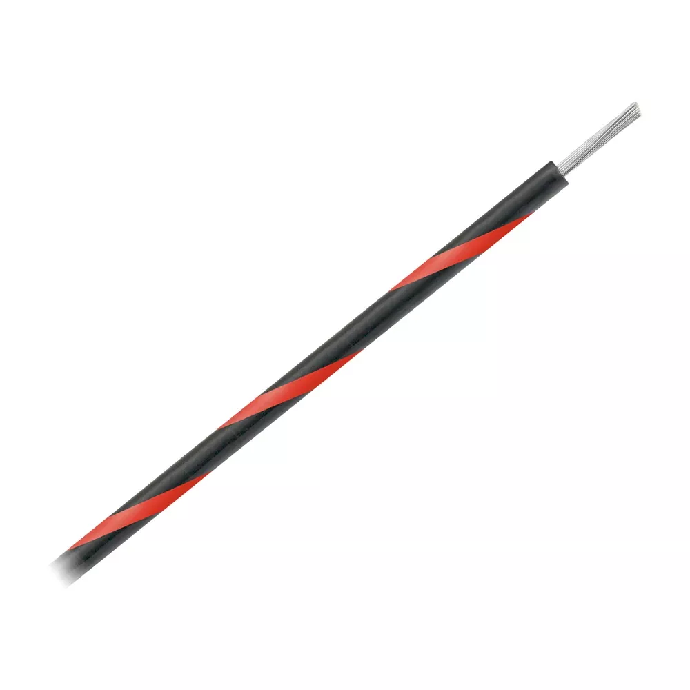 Pacer 16 AWG Gauge Striped Marine Wire 1000' Spool - Black w/Red Strip