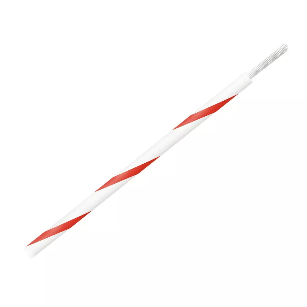 Pacer 16 AWG Gauge Striped Marine Wire 500' Spool - White w/Red Stripe