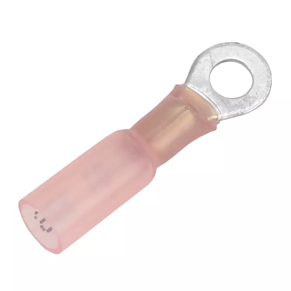 Pacer 22-18 AWG Heat Shrink Ring Terminal - #8 Stud Size - 25 Pack [TE
