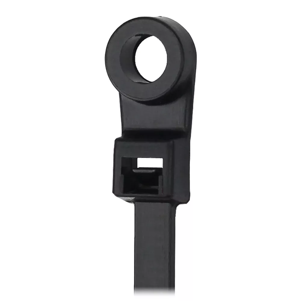 Pacer 8" Cable Tie w/Mounting Ring - Black - 50lb Tensile Strength - 2