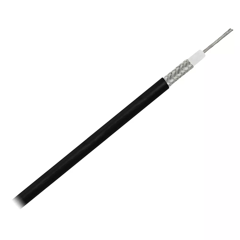 Pacer RG58AU Coax Cable Stranded TV Cond TV Braid - Black Jacket - 150
