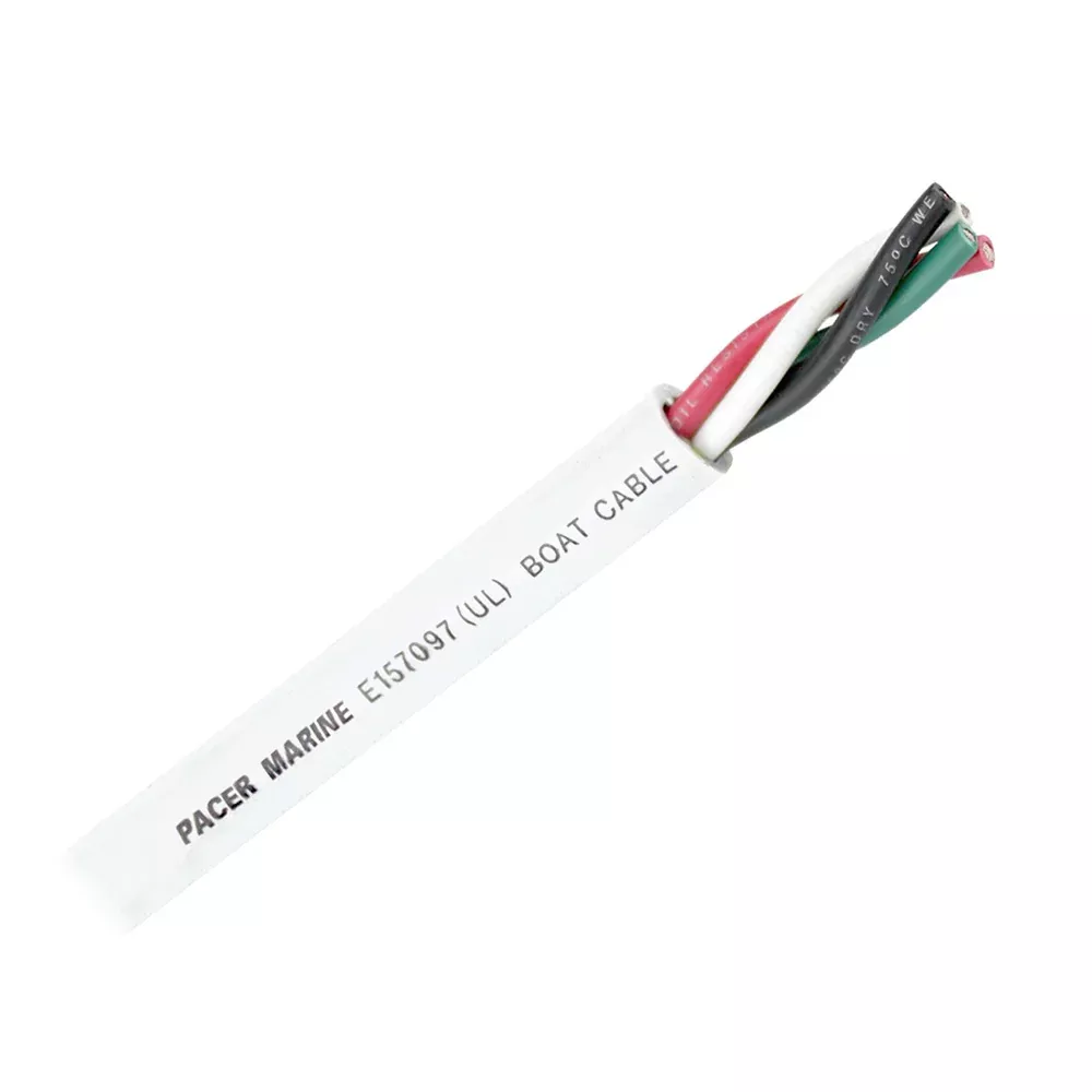 Pacer Round 4 Conductor Cable - 100 - 14/4 AWG - Black, Green, Red Whi