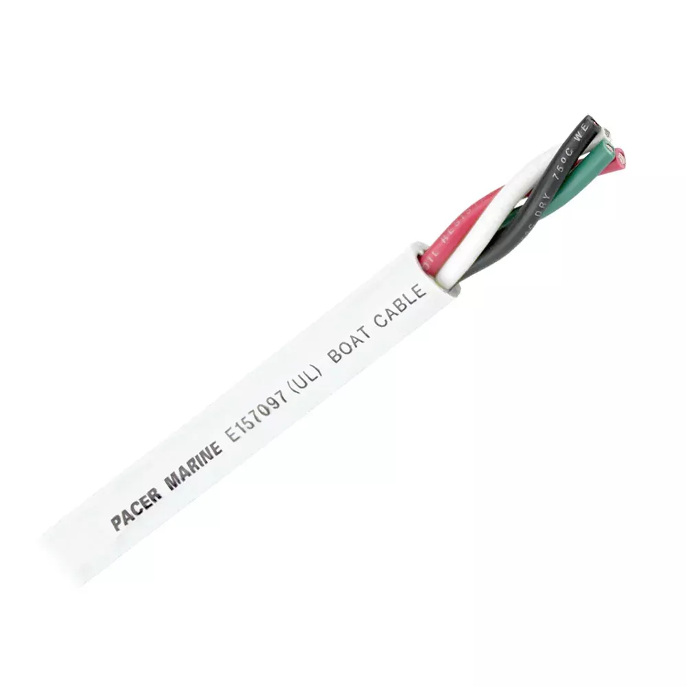 Pacer Round 4 Conductor Cable - 100 - 16/4 AWG - Black, Green, Red Whi