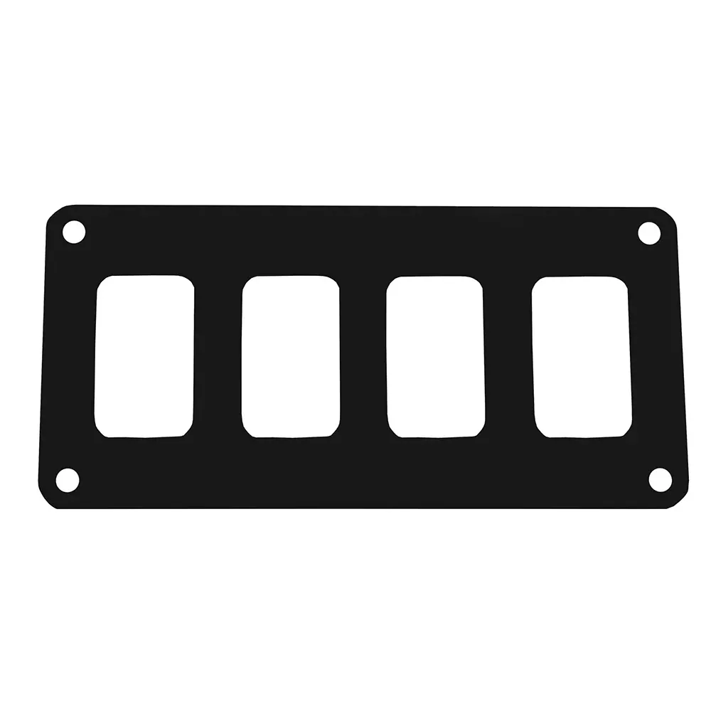 Pacer Switch Panel - 4 Switch 1 Row - 5.5" x 2.75" - Black Powder Coat