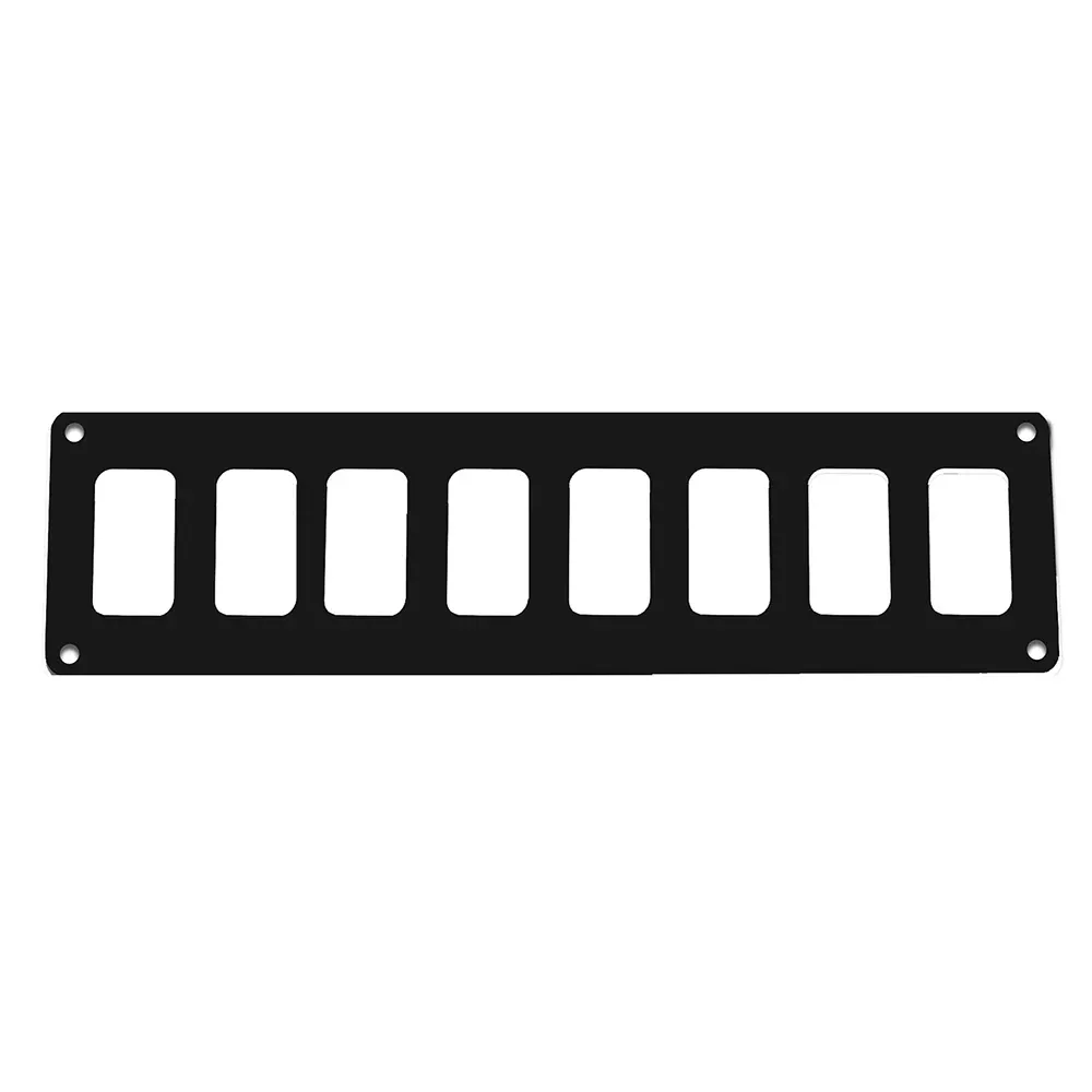 Pacer Switch Panel - 8 Switch 1 Row - 12.5" x 2.75" - Black Powder Coa