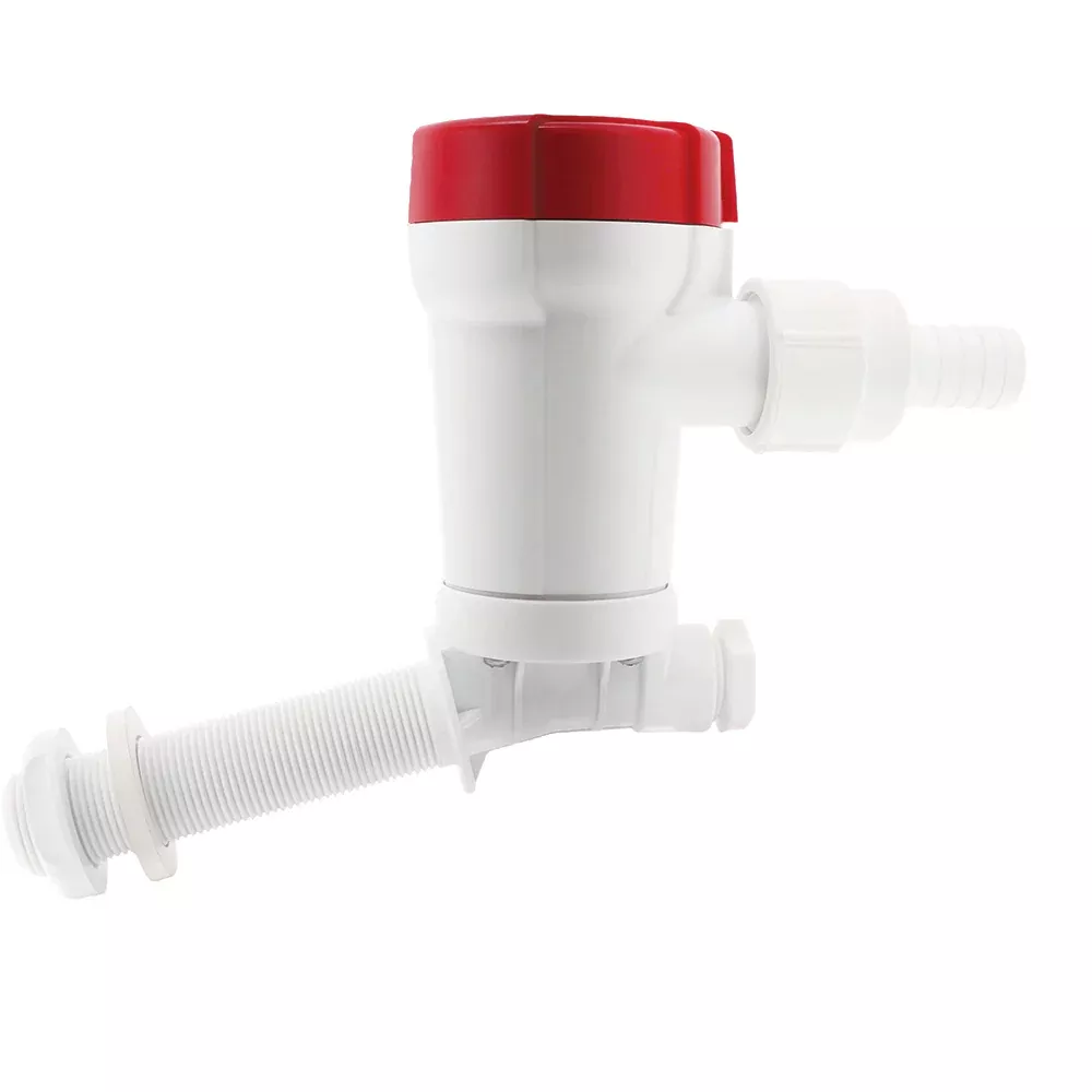 Rule 500 GPH Livewell Pump Angled Thru-Hull Inlet [601C]